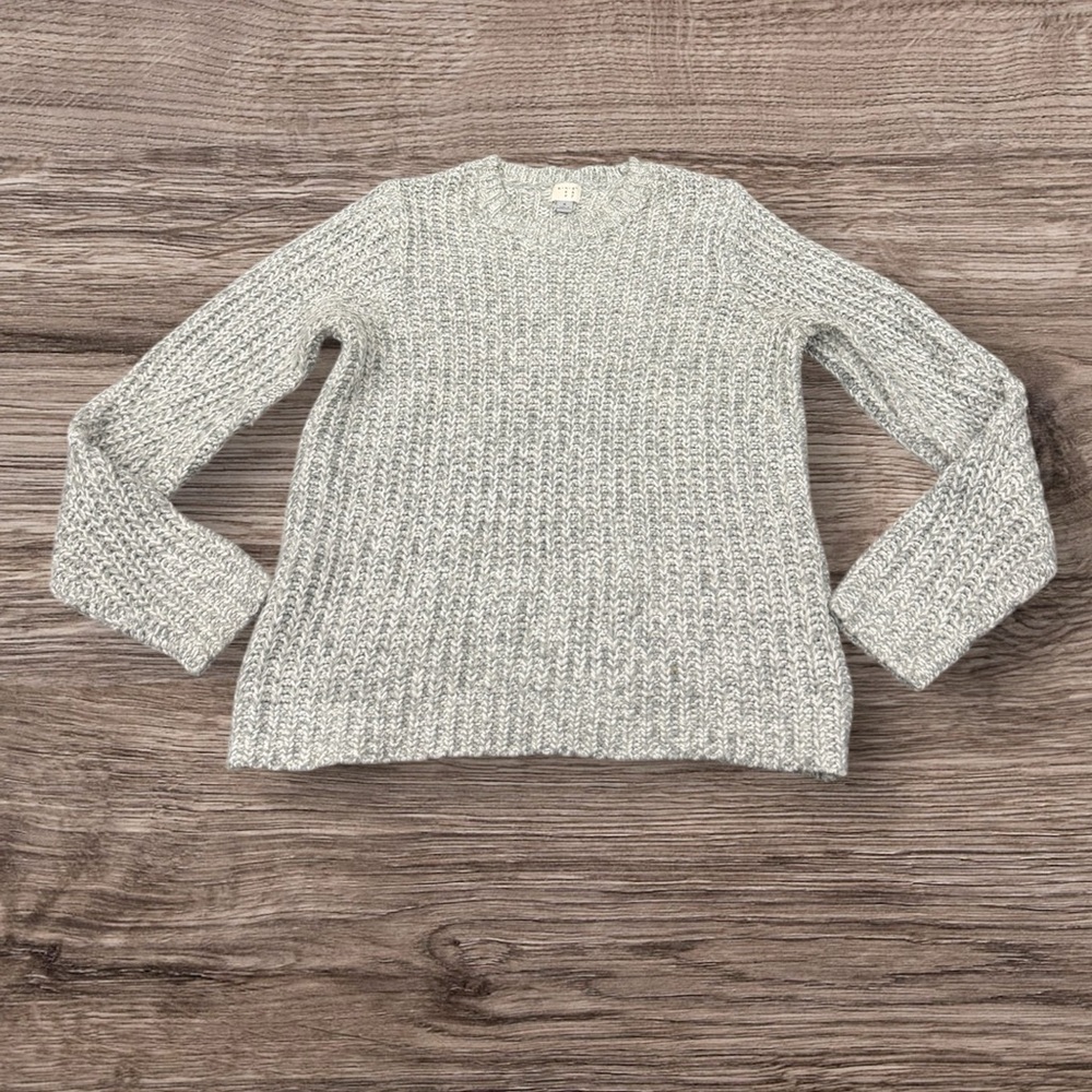 A New Day Women's Sweater Size Small Grey Cable Crewneck Pullover Knit Sweater